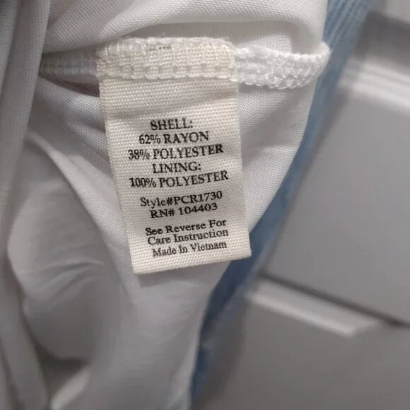 By The River Embroidered Stripe Dress Size Large Blue White Floral Boho Midi - Picture 9 of 11